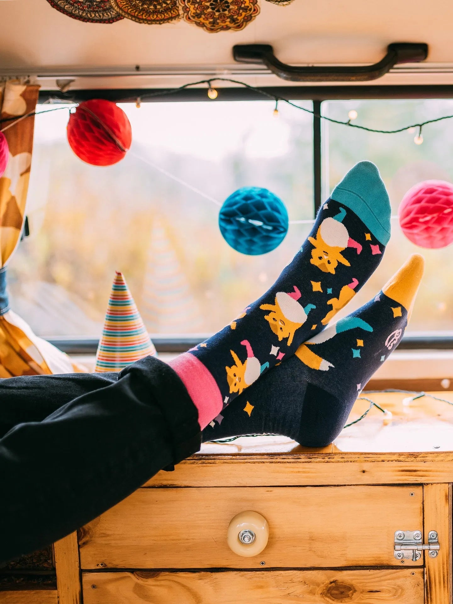 Chaussettes à motifs: Le hamster en fête