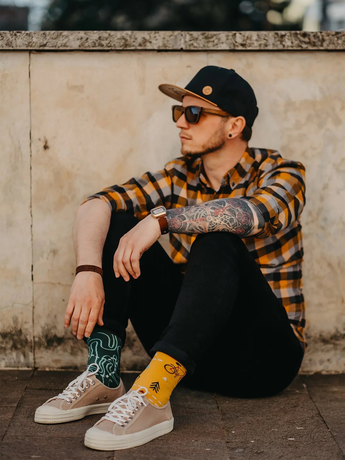 Chaussettes à motifs: Le cycliste