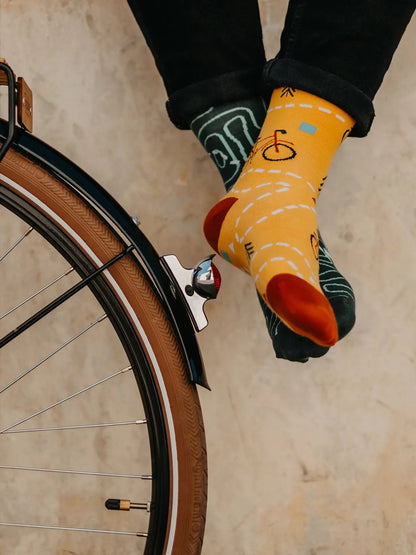 Chaussettes à motifs: Le cycliste