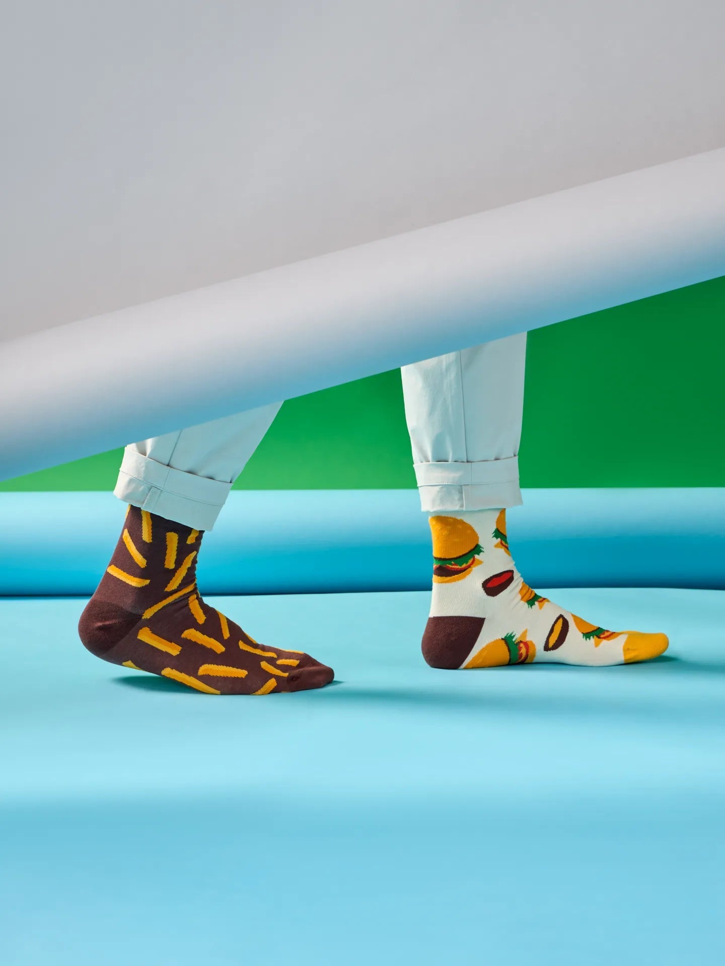 Chaussettes à motifs: Le burger frites