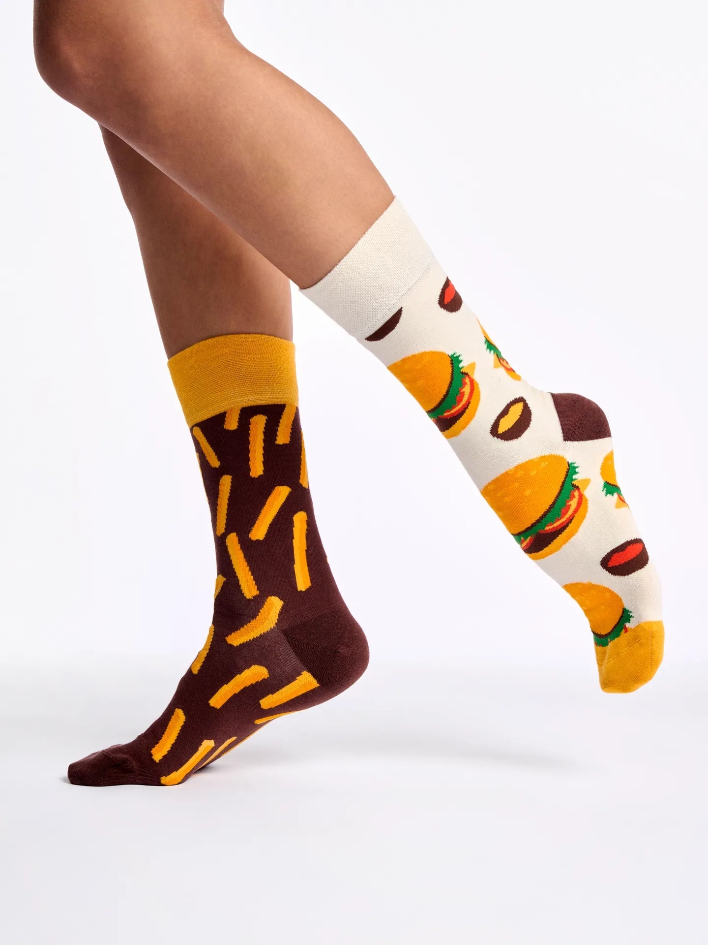 Chaussettes à motifs: Le burger frites