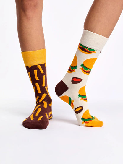 Chaussettes à motifs: Le burger frites