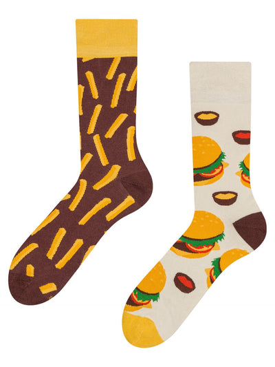 Chaussettes à motifs: Le burger frites