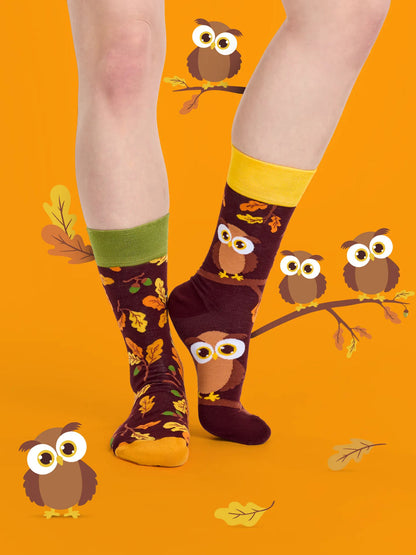 Chaussettes à motifs: Chouette curieuse