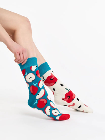 Chaussettes à motifs: Pommes rouges