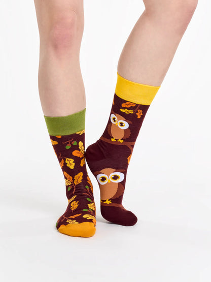 Chaussettes à motifs: Chouette curieuse