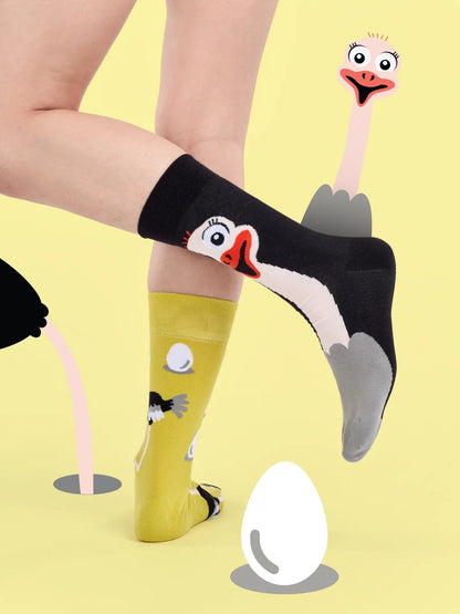 Chaussettes à motifs: L'autruche joyeuse