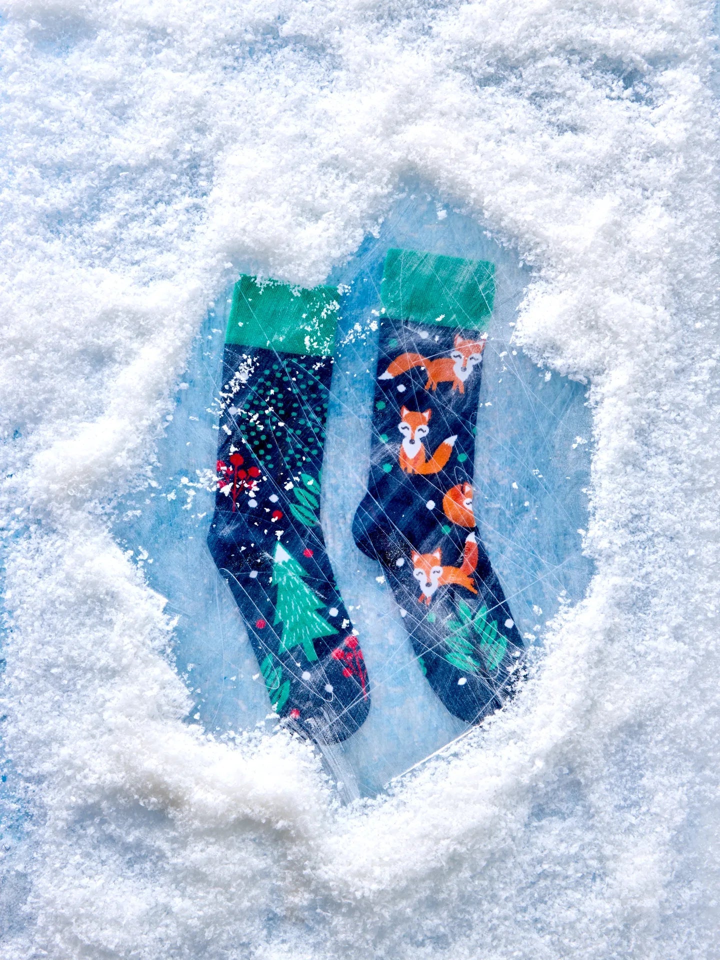 Chaussettes à motifs: La famille renard