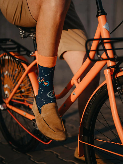 Chaussettes à motifs: La bicyclette orange