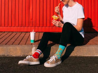 Chaussettes à motifs: Tomato Ketchup et frites