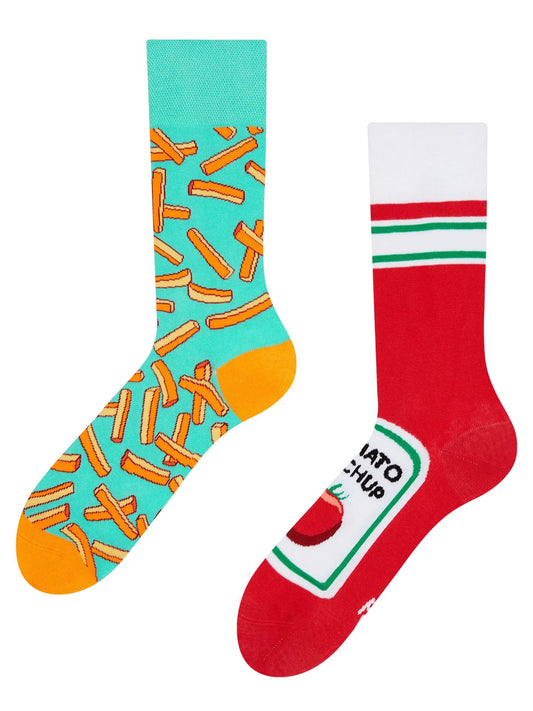 Chaussettes à motifs: Tomato Ketchup et frites