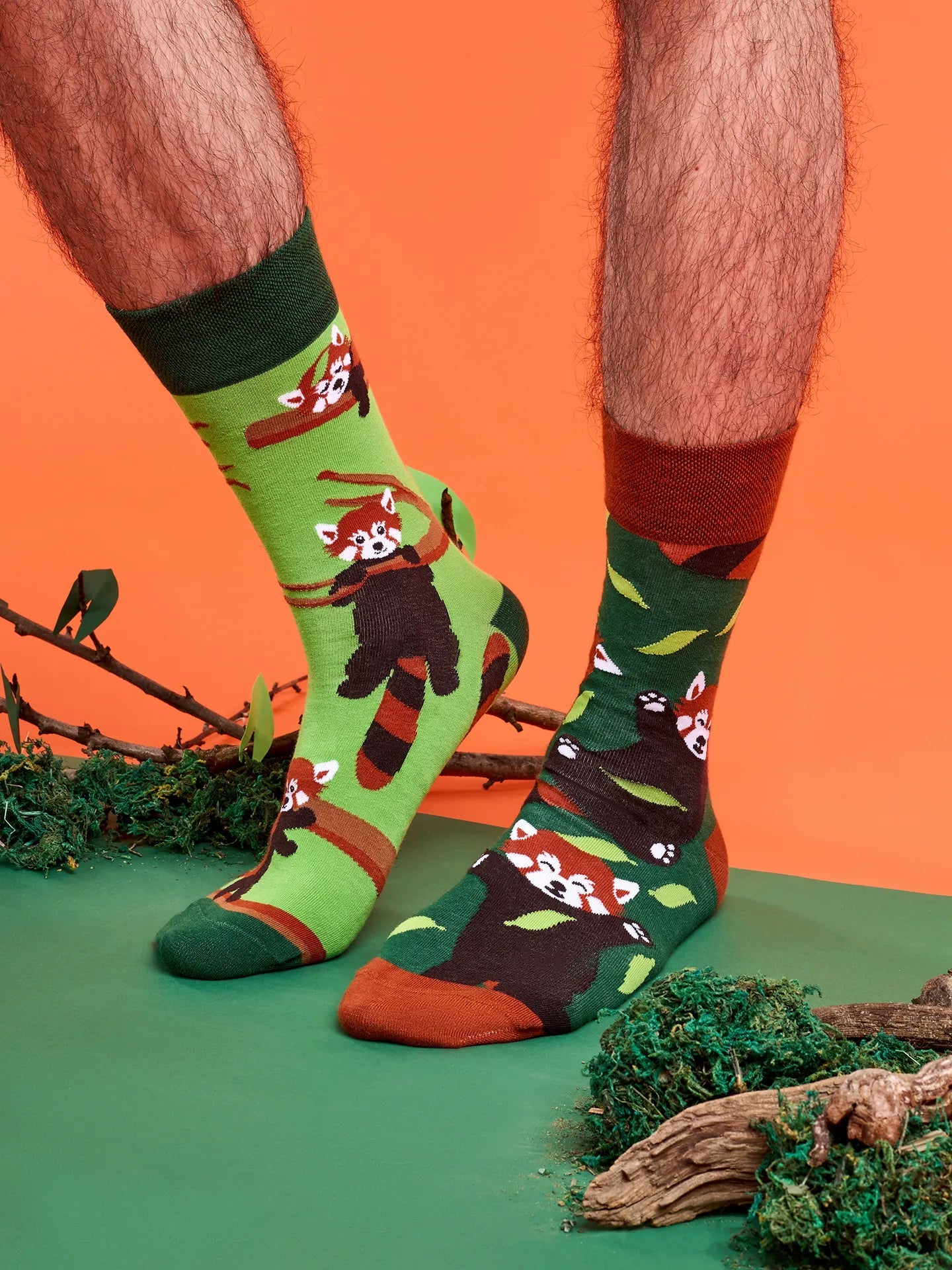 Chaussettes à motifs: Panda roux
