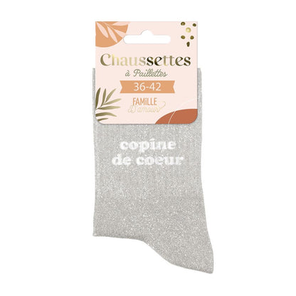 Chaussettes à paillettes: Copine de coeur