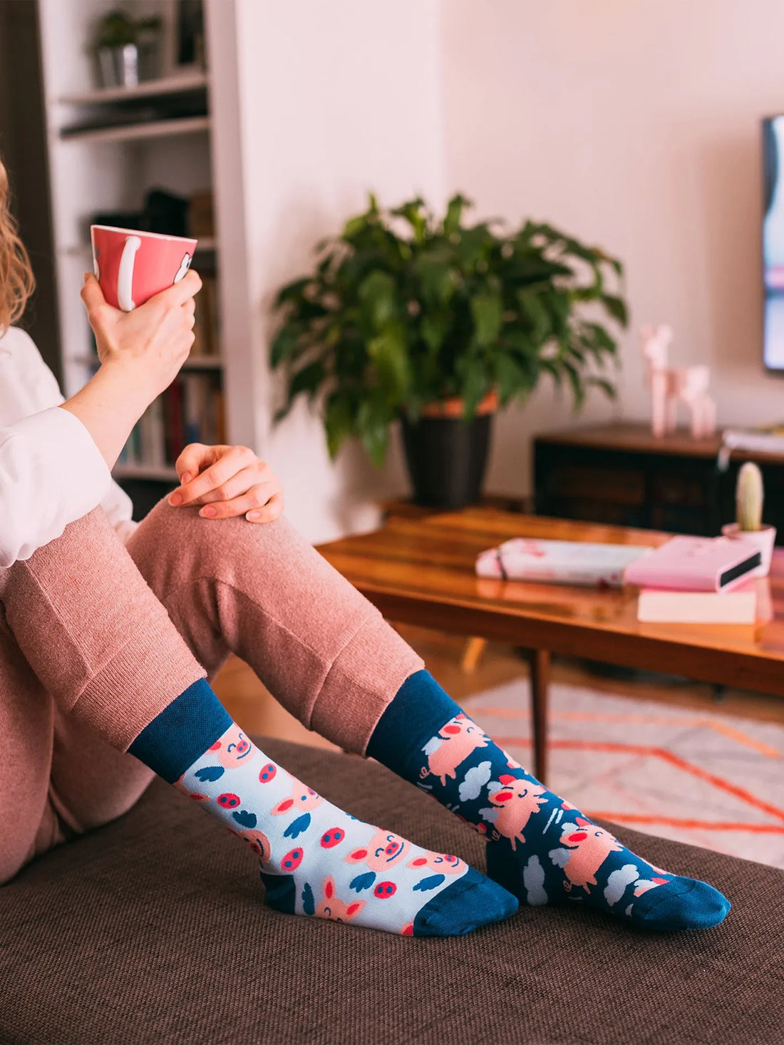 Chaussettes à motifs: Cochons volants