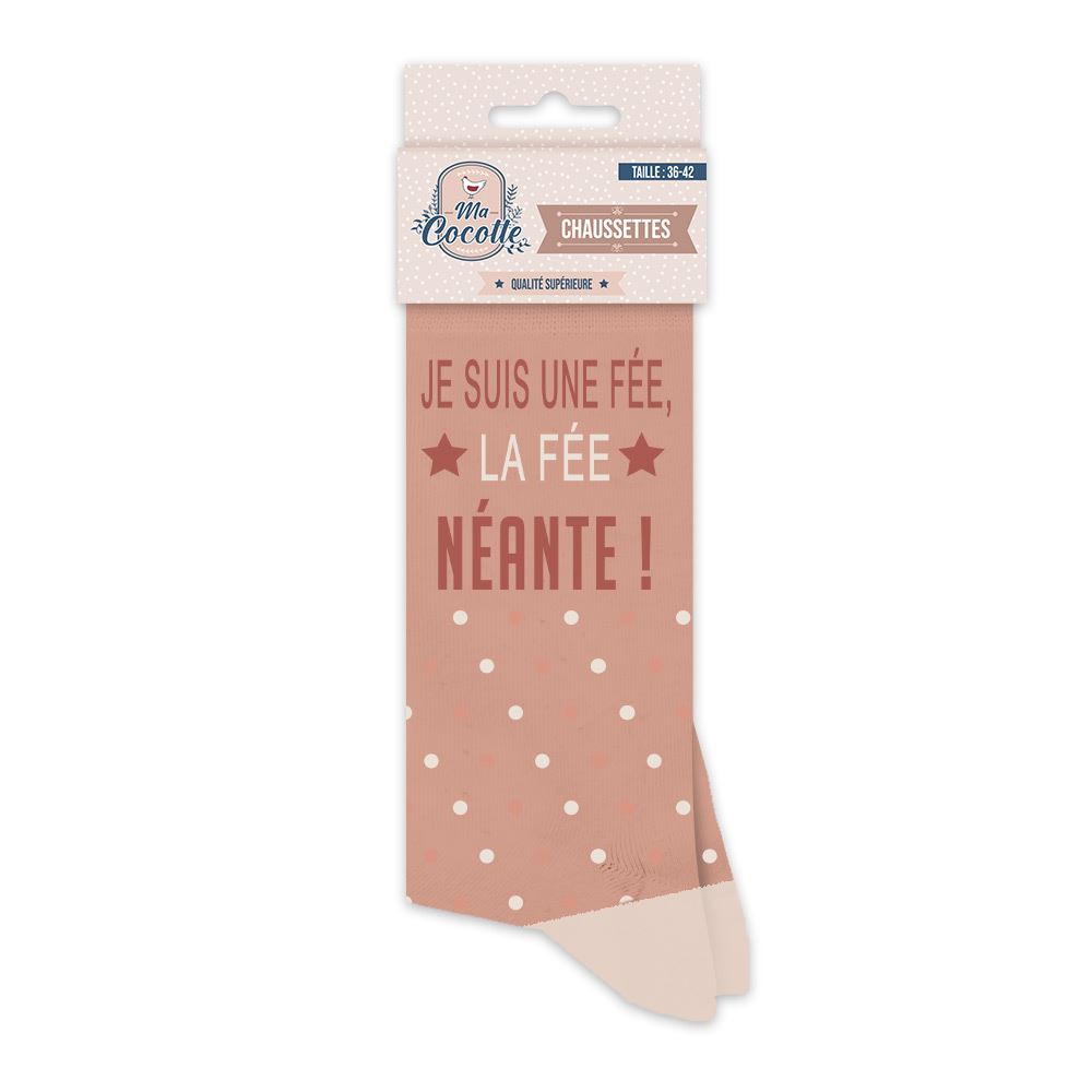 Chaussettes humoristiques: Je suis une fée, la fée-néante
