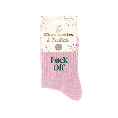 Chaussettes à paillettes: Fuck Off
