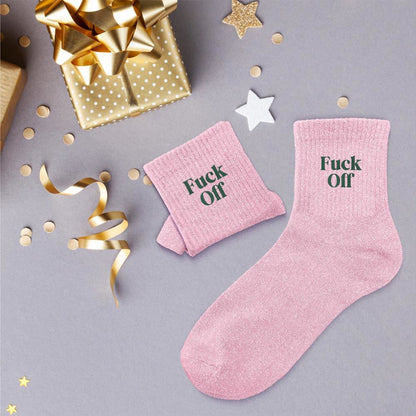Chaussettes à paillettes: Fuck Off