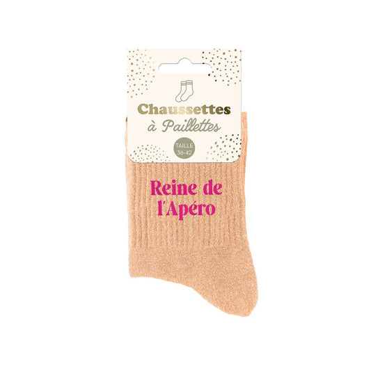 Chaussettes à paillettes: Reine de l'apéro