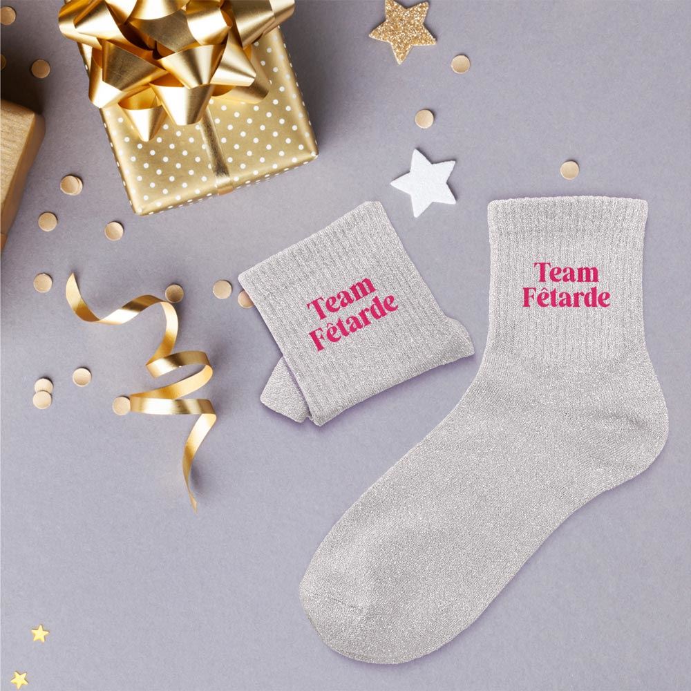 Chaussettes à paillettes: Team fêtarde