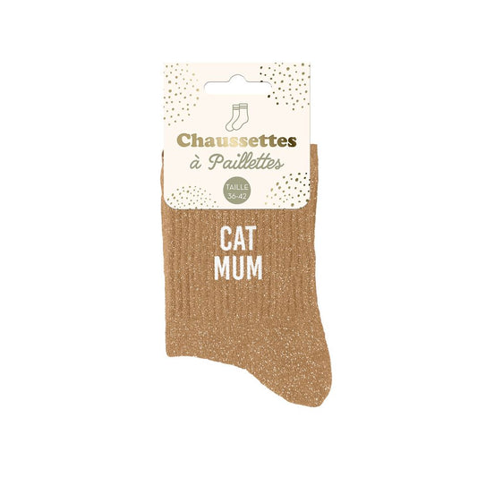 Chaussettes à paillettes: Cat mum