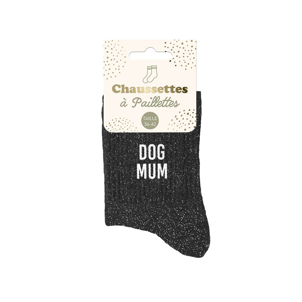Chaussettes à paillettes: Dog mum