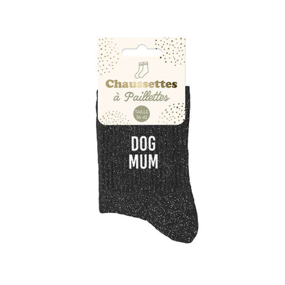 Chaussettes à paillettes: Dog mum