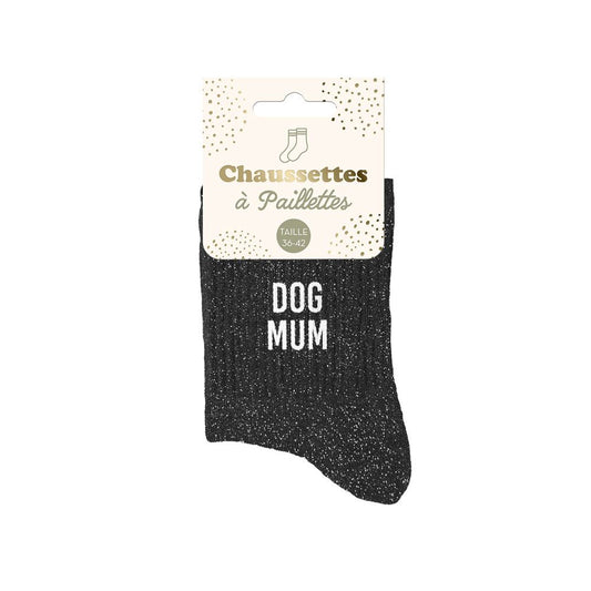 Chaussettes à paillettes: Dog mum
