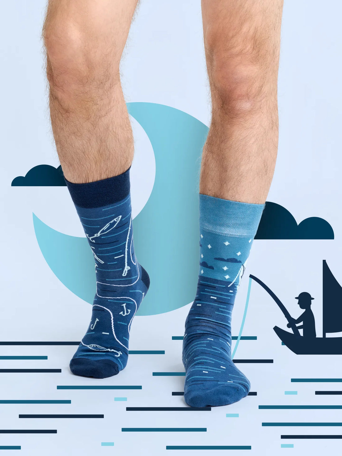 Chaussettes à motifs: Pêcheur de nuit