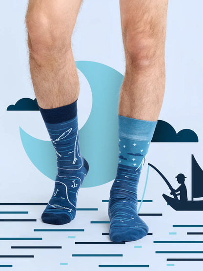 Chaussettes à motifs: Pêcheur de nuit