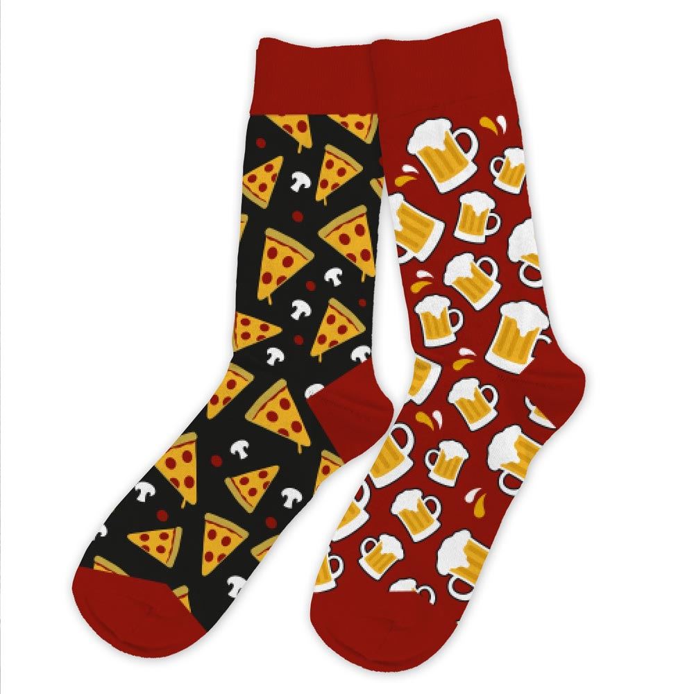 Chaussettes humoristiques: Pizza-Bière