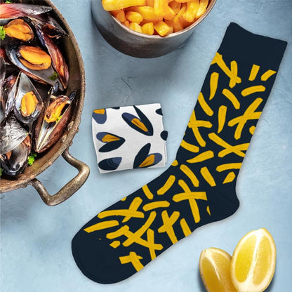 Chaussettes humoristiques: Moules-Frites