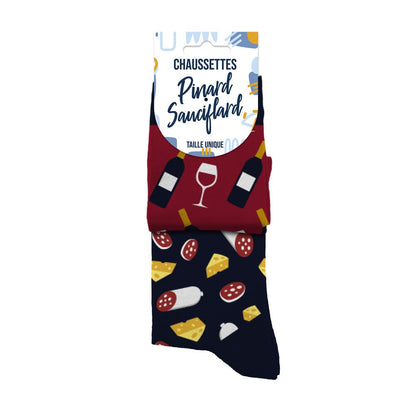 Chaussettes humoristiques: Pinard-Sauciflard