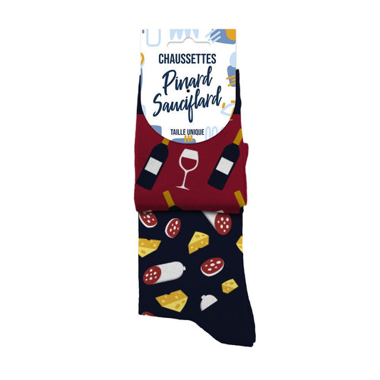 Chaussettes humoristiques: Pinard-Sauciflard