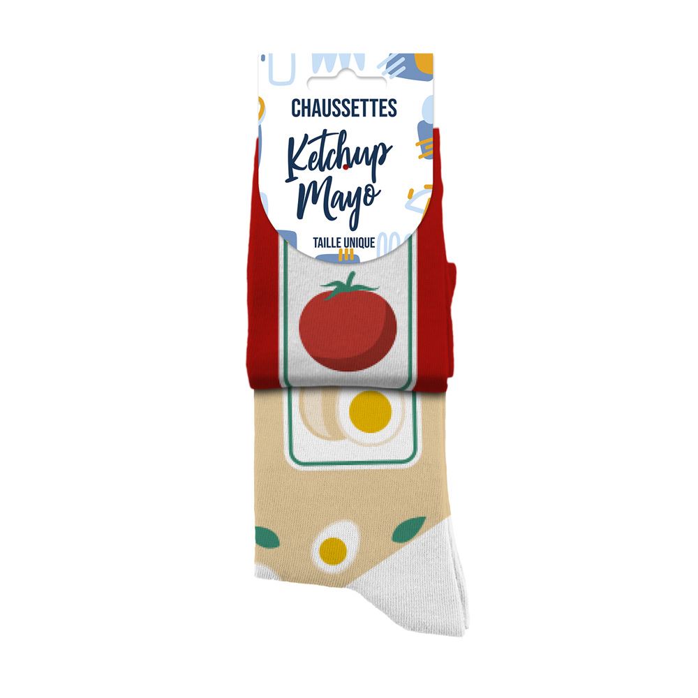 Chaussettes humoristiques: Ketchup-Mayo