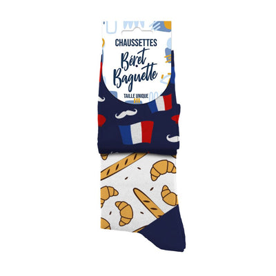 Chaussettes humoristiques: Béret/baguette
