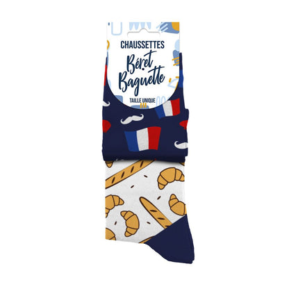 Chaussettes humoristiques: Béret/baguette
