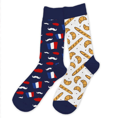 Chaussettes humoristiques: Béret/baguette