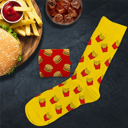 Chaussettes humoristiques: Burger-Frites