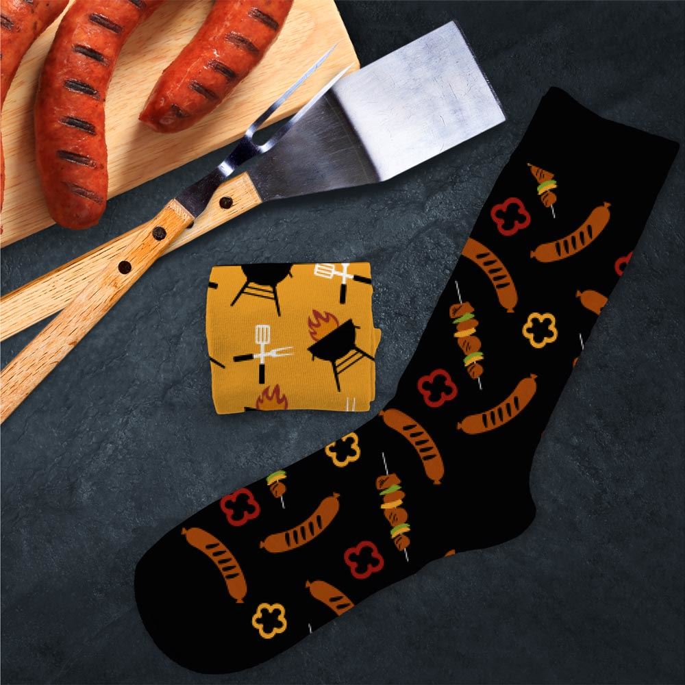 Chaussettes humoristiques: Barbecue-Saucisses