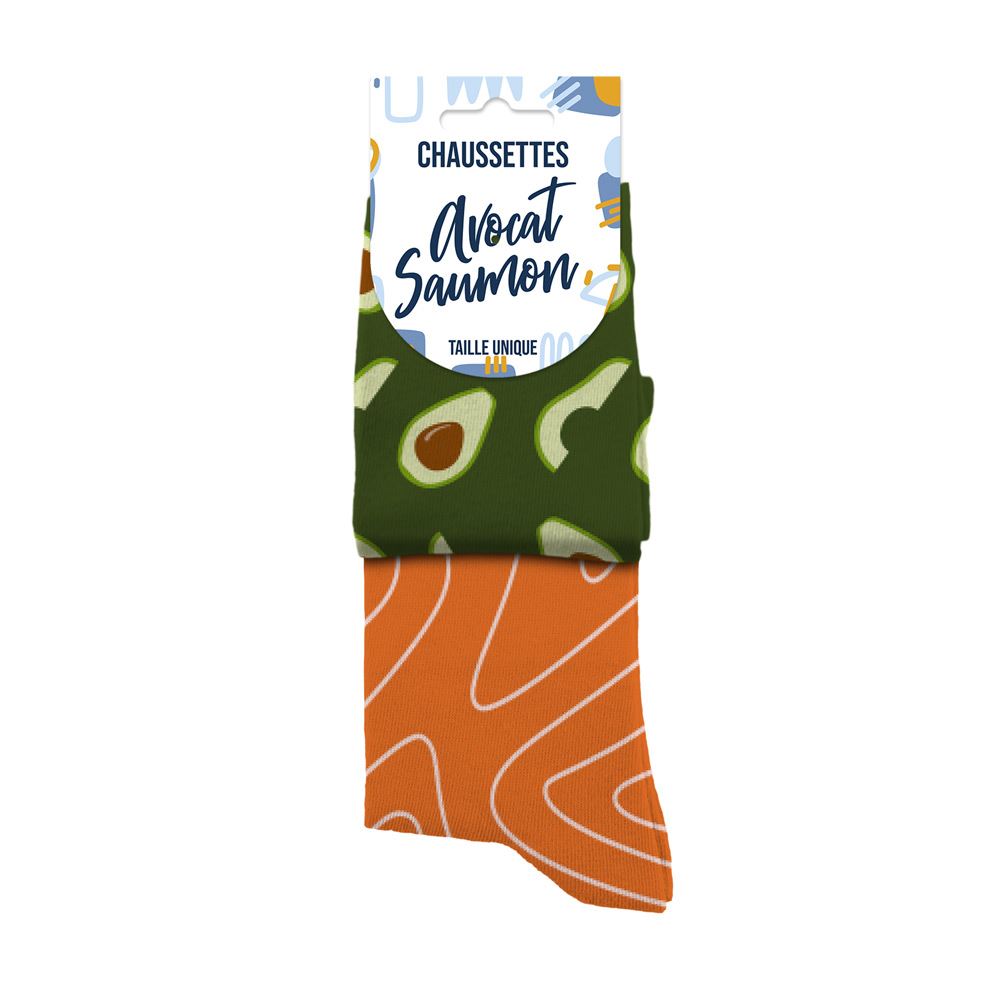 Chaussettes humoristiques: Avocat-Saumon