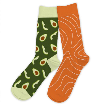 Chaussettes humoristiques: Avocat-Saumon