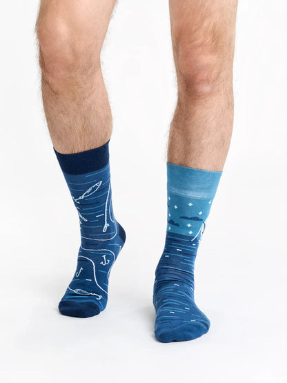 Chaussettes à motifs: Pêcheur de nuit