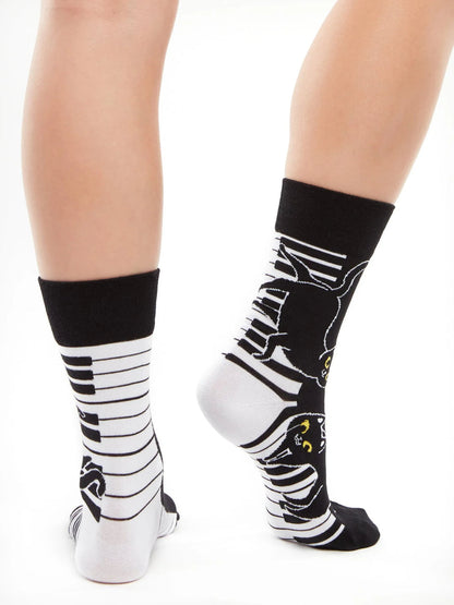 Chaussettes à motifs: Chats pianistes
