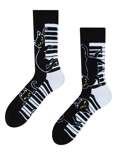 Chaussettes à motifs: Chats pianistes