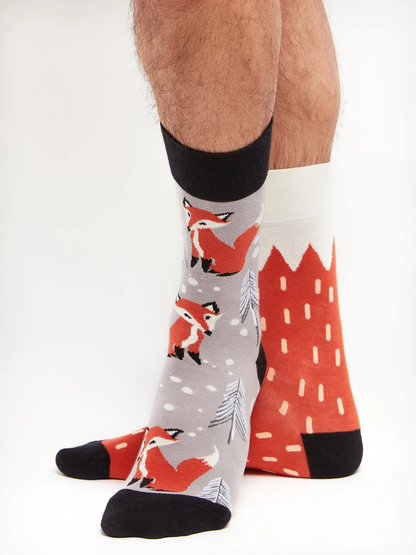 Chaussettes à motifs: Renard sous la neige