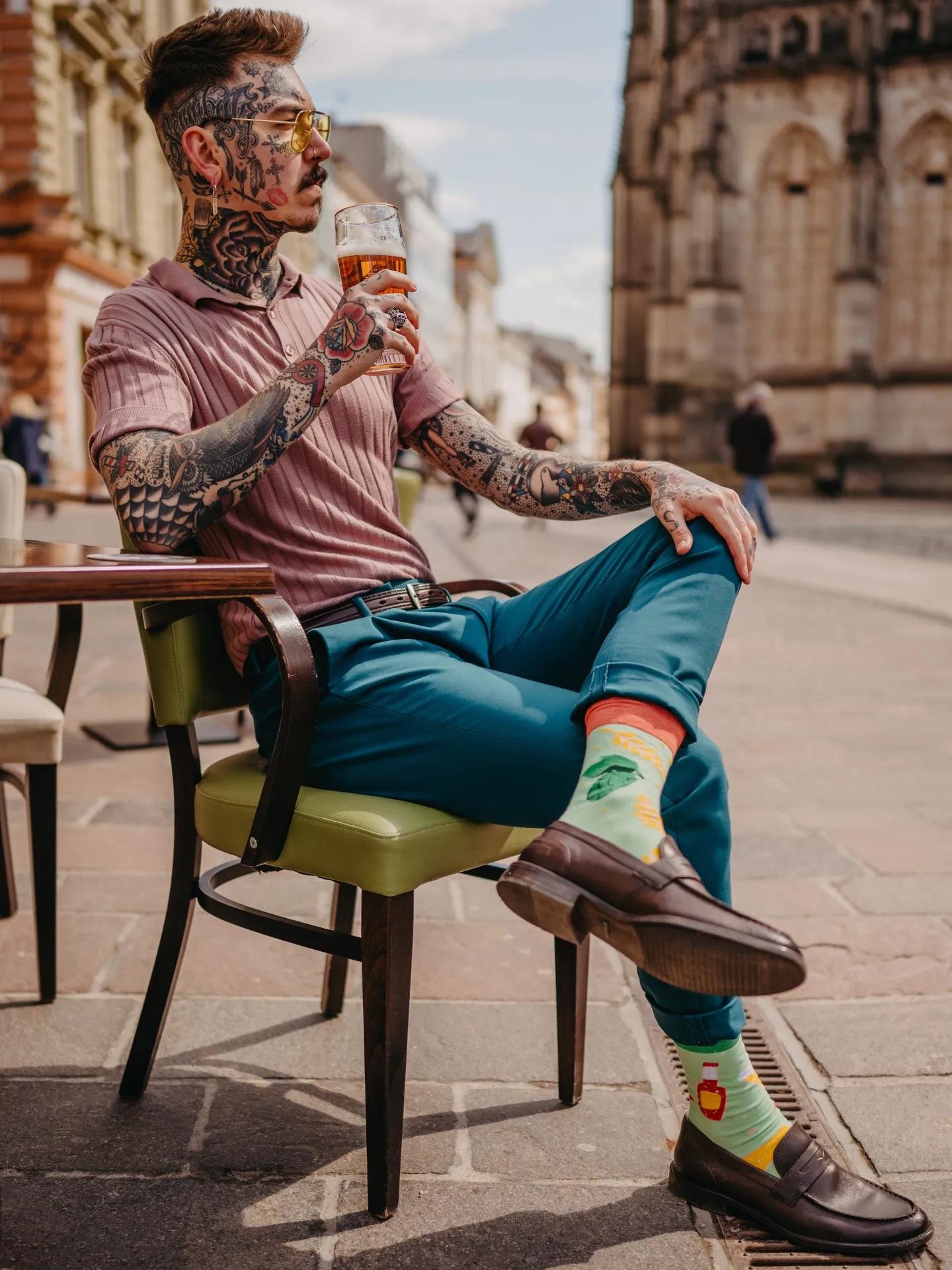 Chaussettes à motifs: Une bonne bière