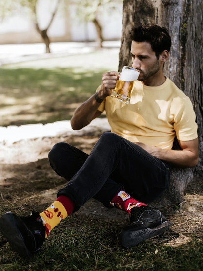 Chaussettes à motifs: Bière et barbecue