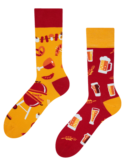 Chaussettes à motifs: Bière et barbecue
