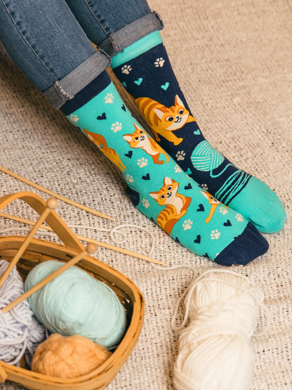 Chaussettes à motifs: Chat joueur