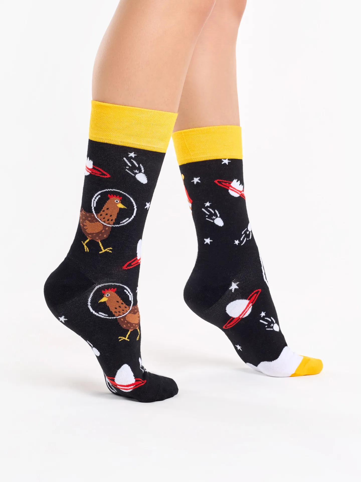 Chaussettes à motifs: Poule astronaute